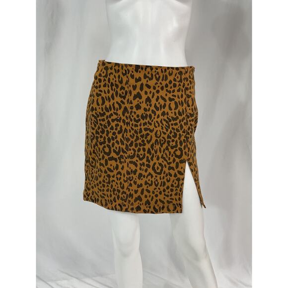 Mother 'The Side Splitter' Brown Denim Mini Skirt Size 28 - Picture 2 of 5